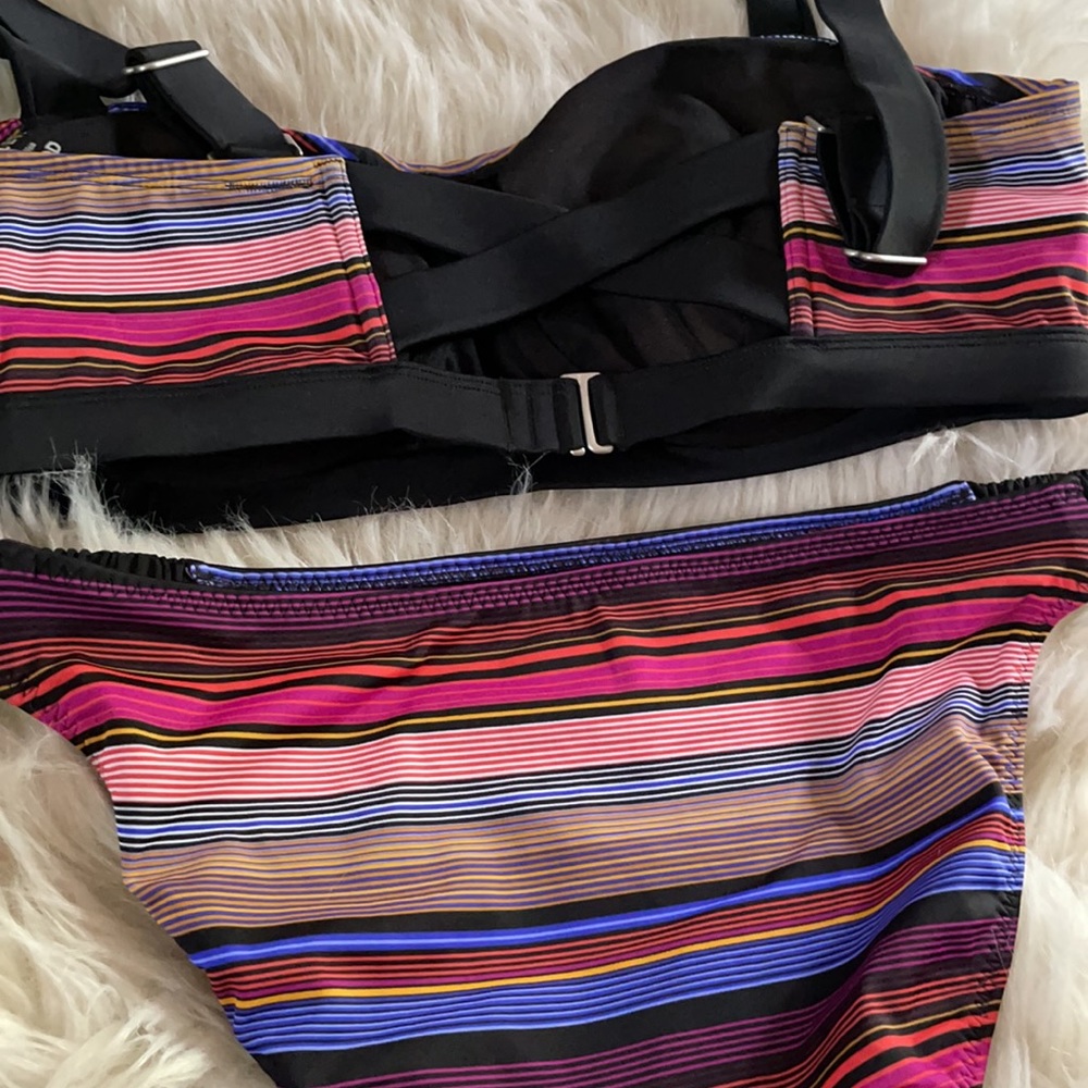 Athleta Purple Capri stripe PURA Bikini set - Picture 9 of 10